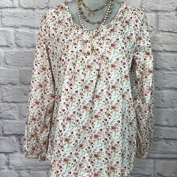 Bit & Bridle floral prairie style lightweight cotton blouse - Picture 1 of 9